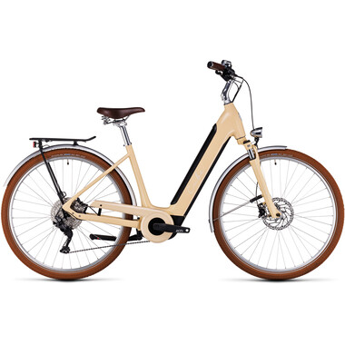 Bicicleta de paseo eléctrica CUBE ELLA RIDE HYBRID 500 Beis 2023 0